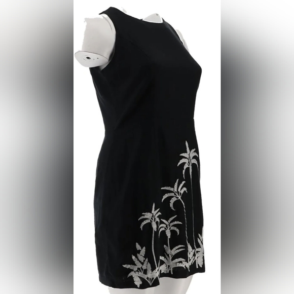 New Jason Wu Linen Embroidered Palm Tree Dress 22W - Picture 4 of 11
